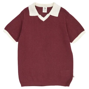 Müsli - clubhouse knit polo - russet red
