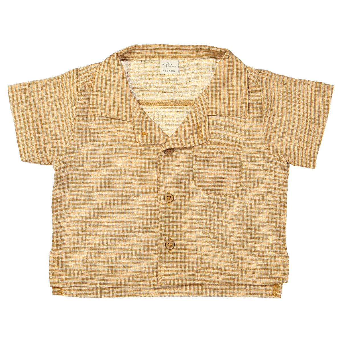 Riffle Amsterdam - blouse Cody - camel brown square - Afbeelding 2