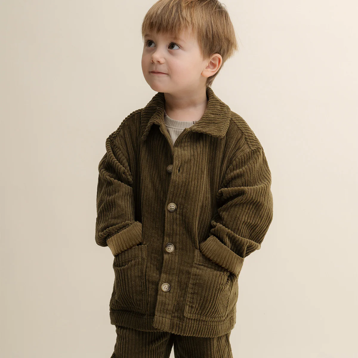 Corduroy overshirt - olive green - Afbeelding 3