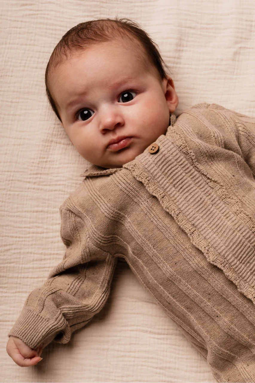 Baje Studio - knitted jumpsuit Cotes - peach almond - Afbeelding 4