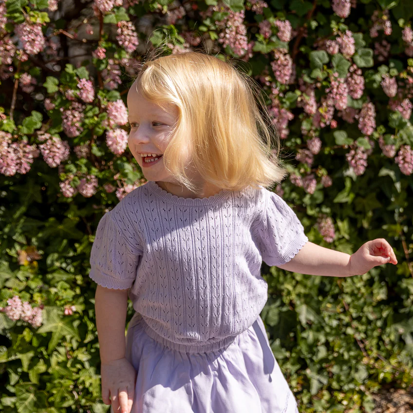 Copenhagen Colors - knitted pointelle top - lavender - Afbeelding 7