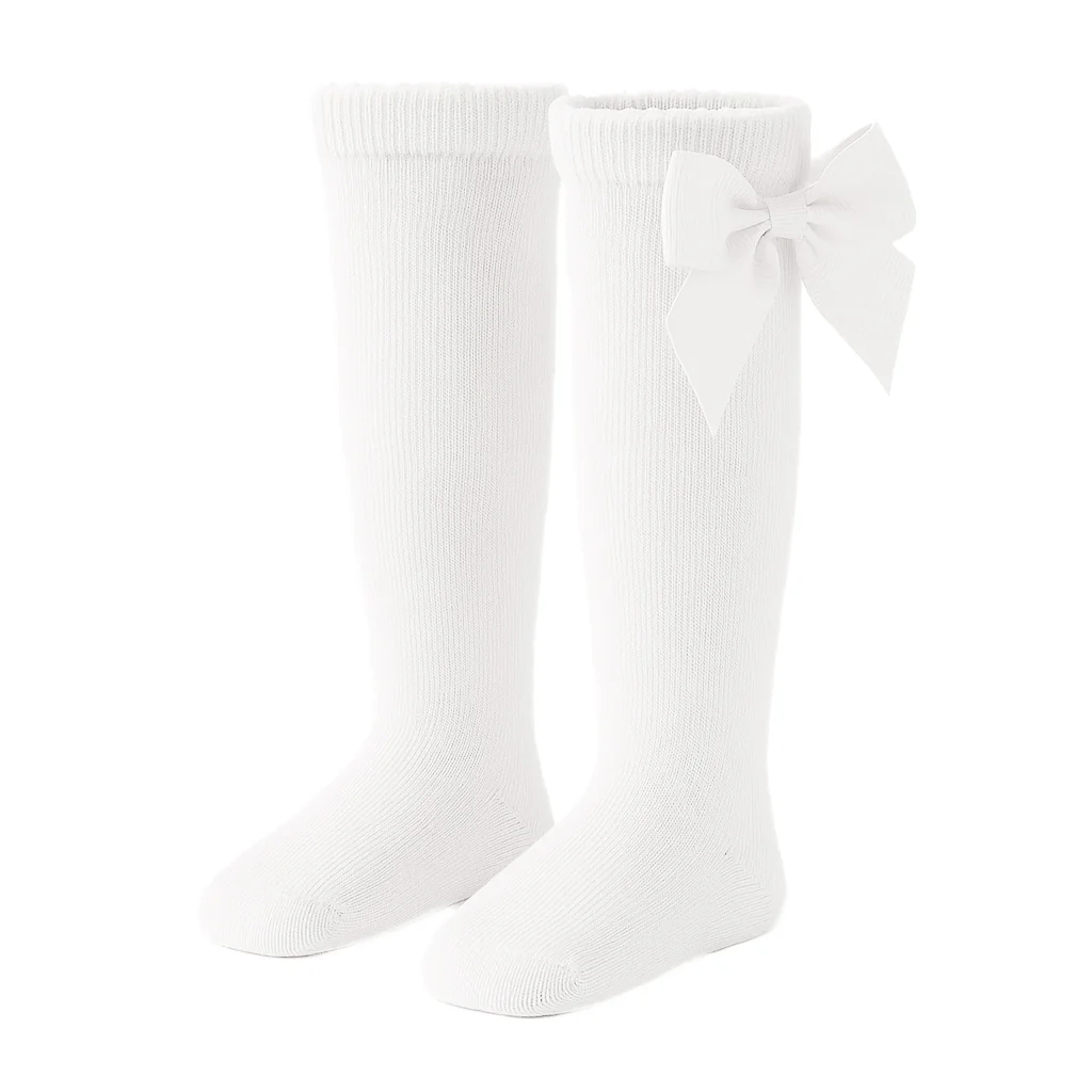 Kniekousen met strik - wit - Afbeelding 2