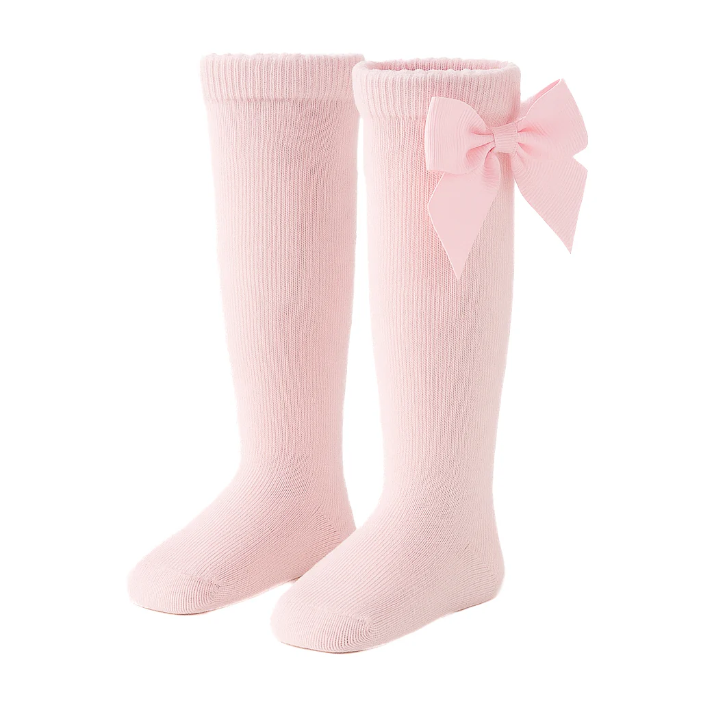 Kniekousen met strik - lichtroze - Afbeelding 2