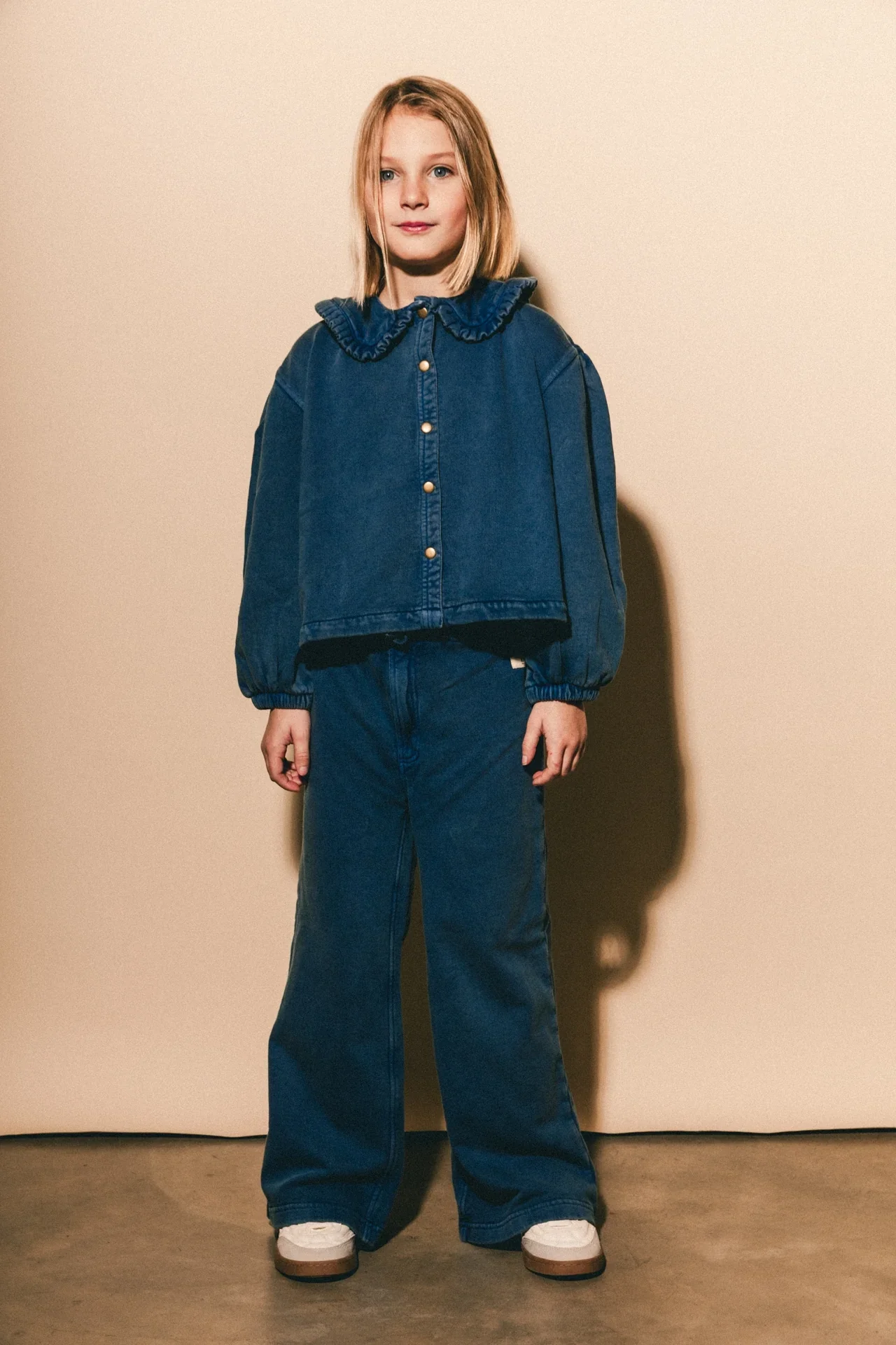 Labo - wide leg sweat pants Dori - blue denim - Afbeelding 3