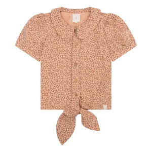 Navy Natural - blouse Faye leopard flower - pink sand