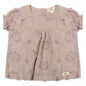 Baje Studio - blouse Feja embroidery flower - rose mauve