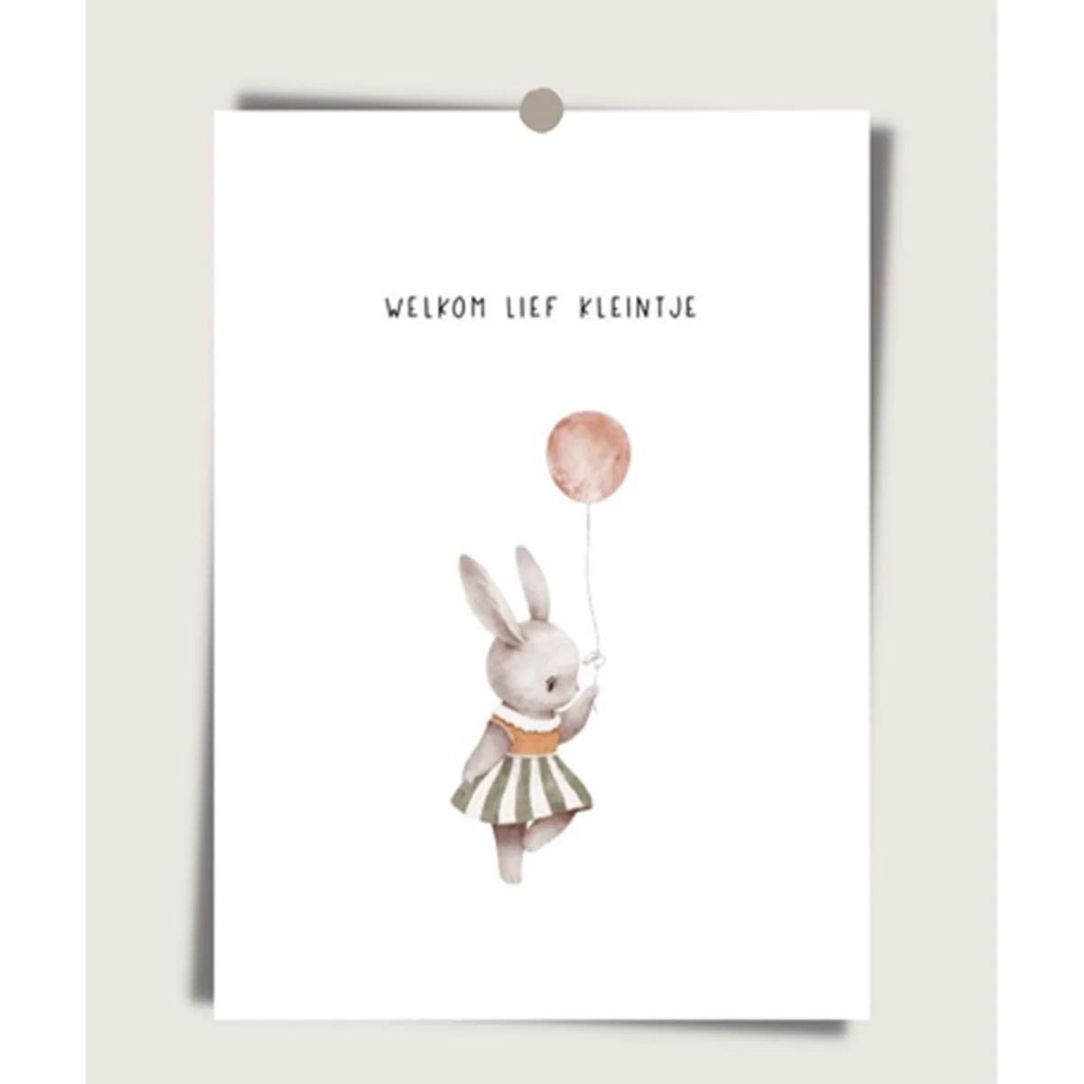 Felicitatie kaart geboorte Ballon 'welkom lief kleintje' - Afbeelding 2