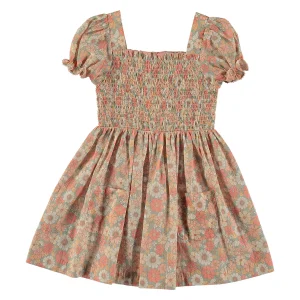 Tocoto Vintage - floral honeycomb dress - pink