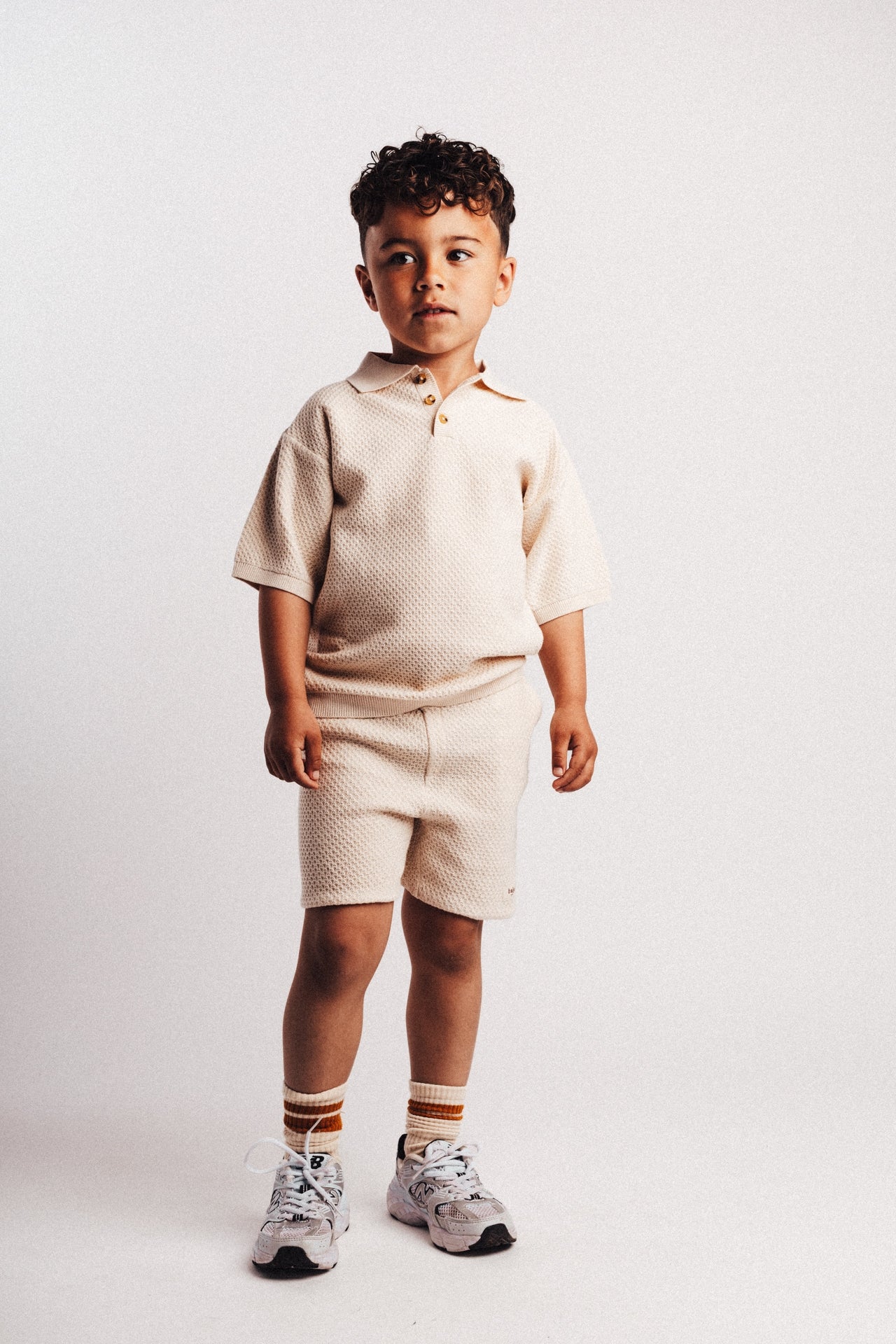 Baje Studio - knitted polo Fygo - white coconut - Afbeelding 3