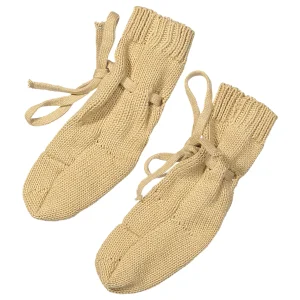 Two You Label - knitted baby booties Beau - honey