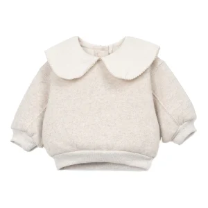 Play Up - knit sweater with collar - ecru