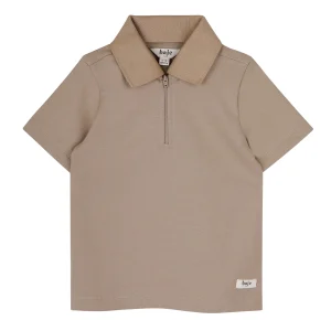 Baje Studio - zipper polo Hervas - taupe cafe