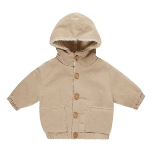 Quincy Mae - corduroy hooded jacket - latte