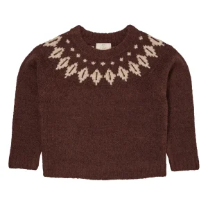 Copenhagen Colors - wool Iceland sweater - dark brown/cream combi