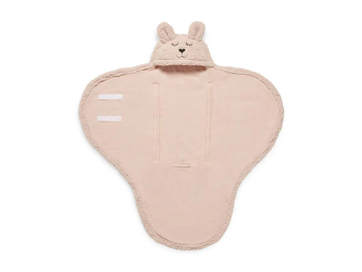 Jollein Wikkeldeken Bunny - 100x105cm - Pale Pink - Afbeelding 2