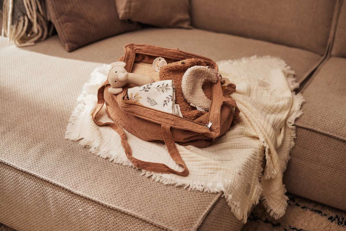 Jollein Wieg Deken Muslin Fringe - 120x120cm - Ivory/ Storm Grey/ Biscuit - Afbeelding 3