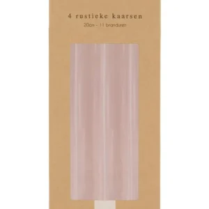 Zusss 4 rustieke kaarsen 20cm - leem