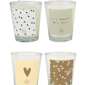 Zusss Set van 4 glaskaarsjes - Jij maakt mij blij