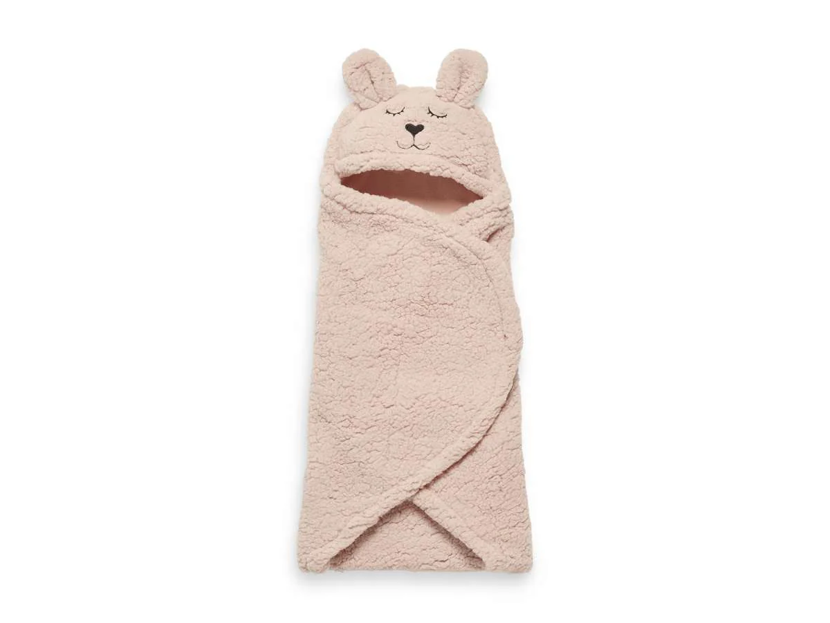 Jollein Wikkeldeken Bunny - 100x105cm - Pale Pink - Afbeelding 7