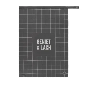Zusss Theedoek Geniet & Lach - Antracietgrijs