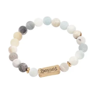 Kralen armband - Natuursteen - Naturel/groen