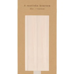 Zusss 4 rustieke kaarsen 20cm - poederroze