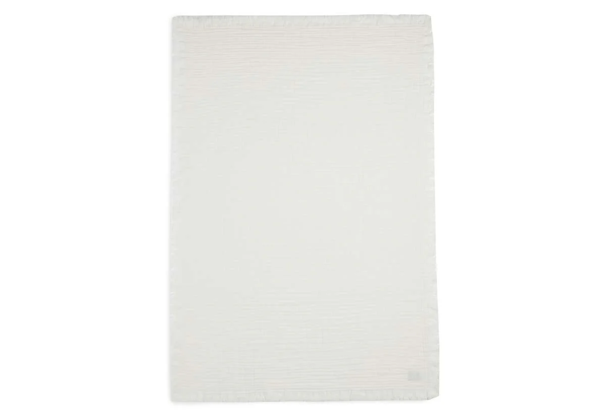 Jollein Wieg Deken Muslin Fringe - 120x120cm - Ivory/ Storm Grey/ Biscuit - Afbeelding 9