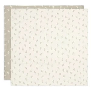 Jollein Hydrofiele Doek - Large 115x115cm - Twig Olive Green (2pack)