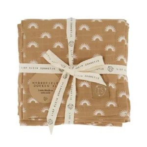 Zusss hydrofiele doeken XL - 110x110cm - Kaki/zand