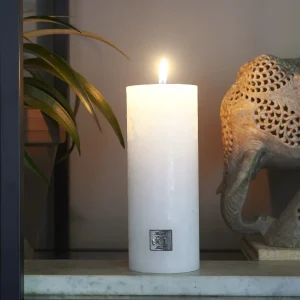 Rustic Candle frosted white 7x18