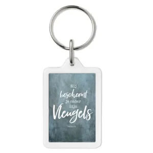 Sleutelhanger- Hij beschermt je onder Zijn vleugels