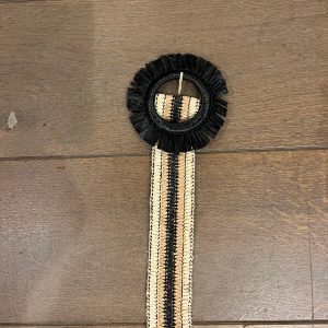 Hippe riem - 92cm - zwarte bloem