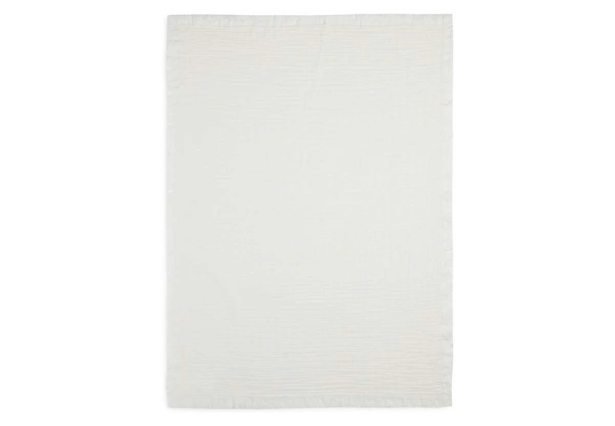 Jollein Wieg Deken Muslin Fringe - 120x120cm - Ivory/ Storm Grey/ Biscuit - Afbeelding 8