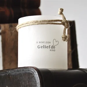 Windlicht - Jij bent Zijn geliefde kind - Wax kaars