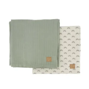 Zusss hydrofiele doeken XL - 110x110cm - Zand/saliegroen