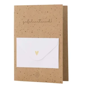 Zusss wenskaart met cadeau-envelop - gefeliciteerd - Kraft