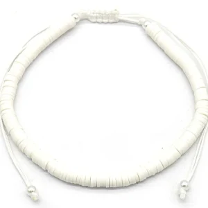 Enkelbandje - touw - touw met kraaltjes - wit