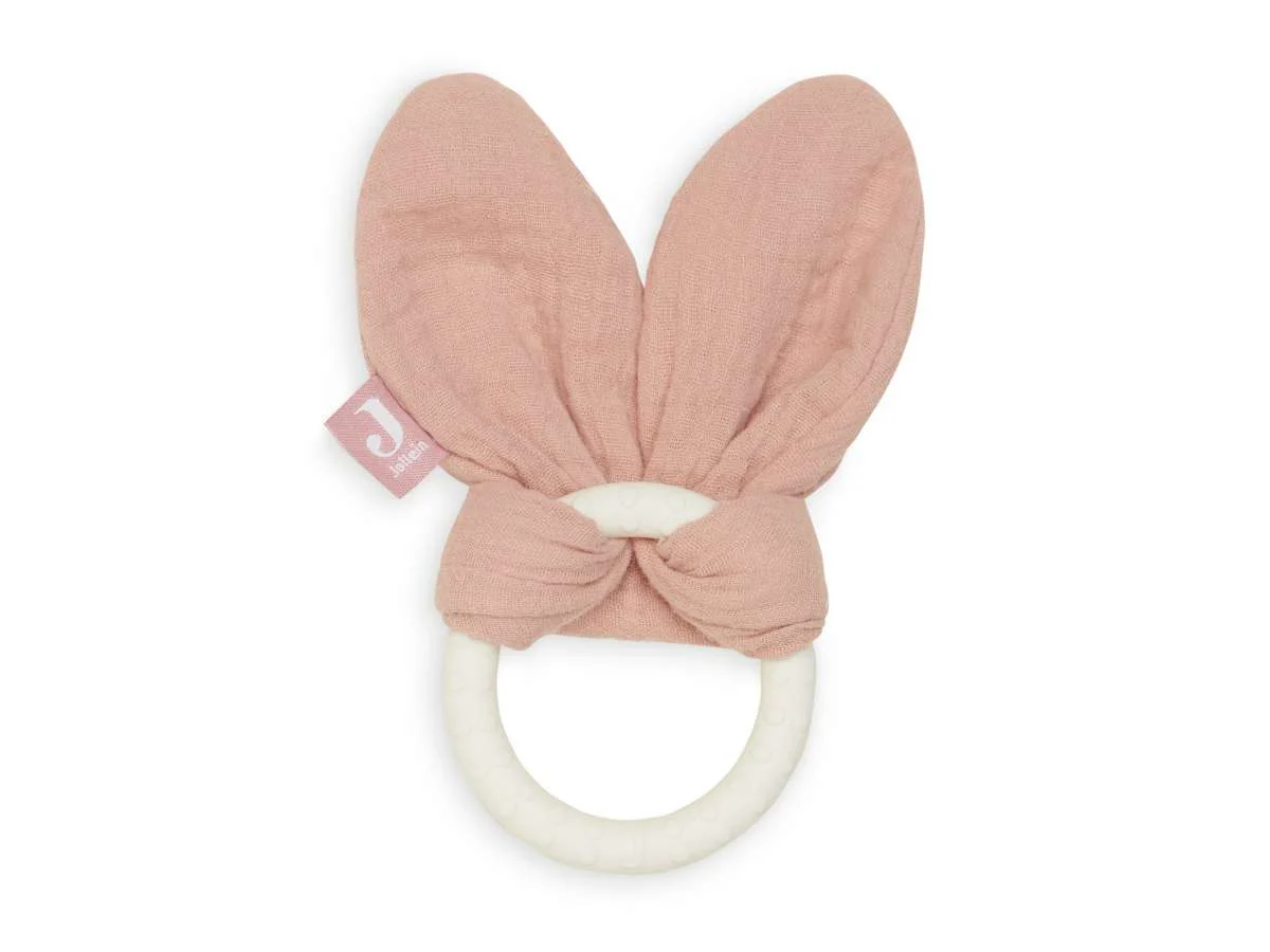 Jollein Bijtring Siliconen - Bunny Ears - Rosewood