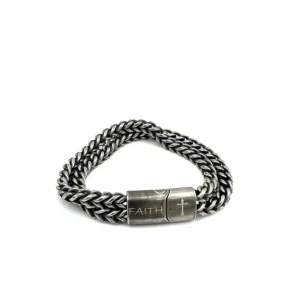 Stoere armband - RVS - Faith - maat 22