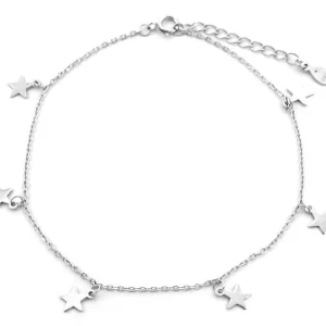 Enkelbandje - echt zilver - Sterretjes