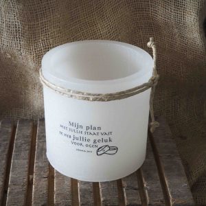 Windlicht XL - Mijn plan met jullie staat vast - Wax Kaars