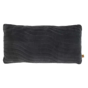 Zusss fluwelen kussen met stiksels  - 60x30cm Antracietgrijs