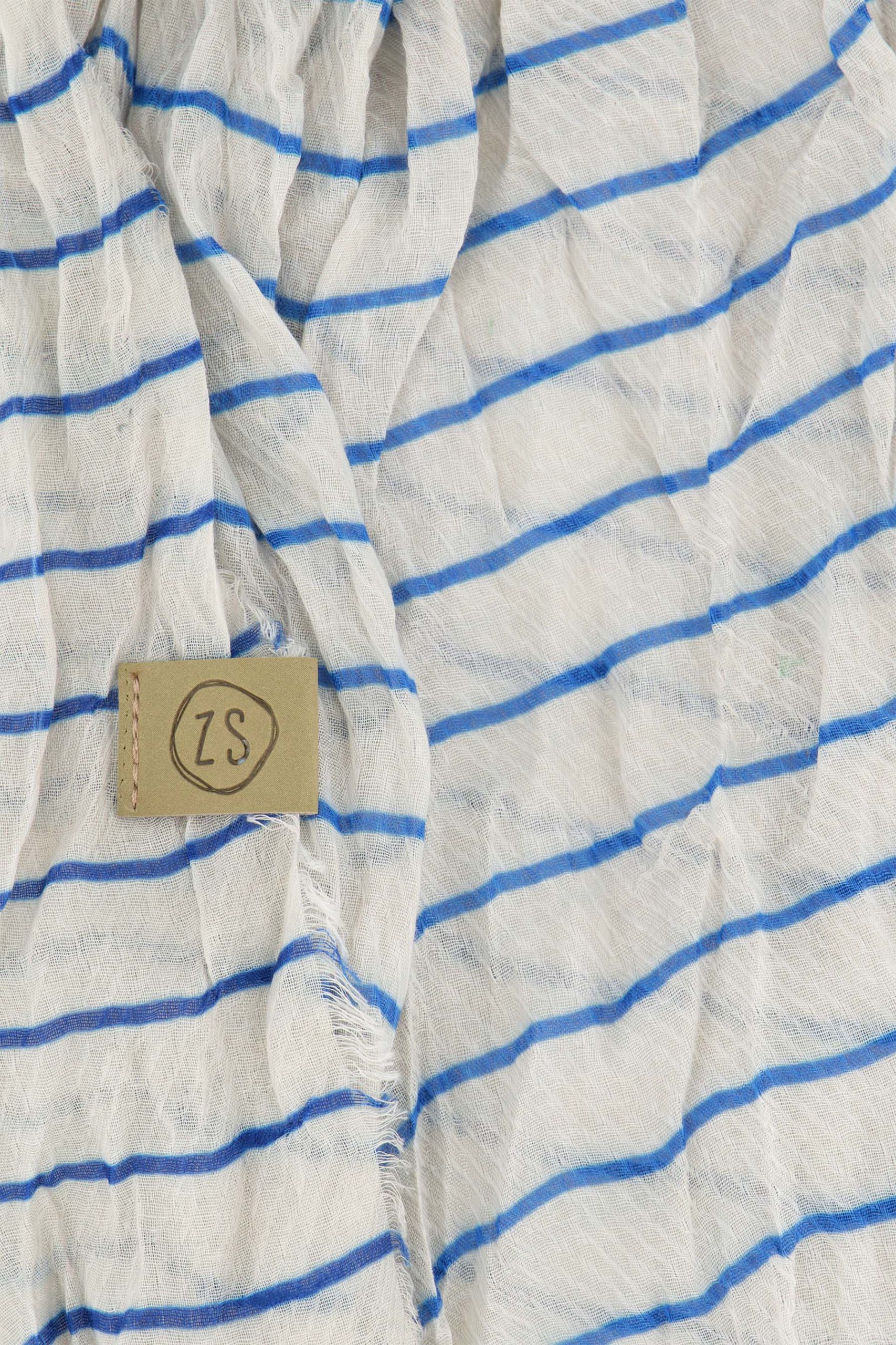 Zusss sjaal gestreept zand/kobaltblauw - Afbeelding 5