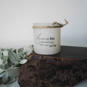 Windlicht - Laat dit huis - Wax Kaars