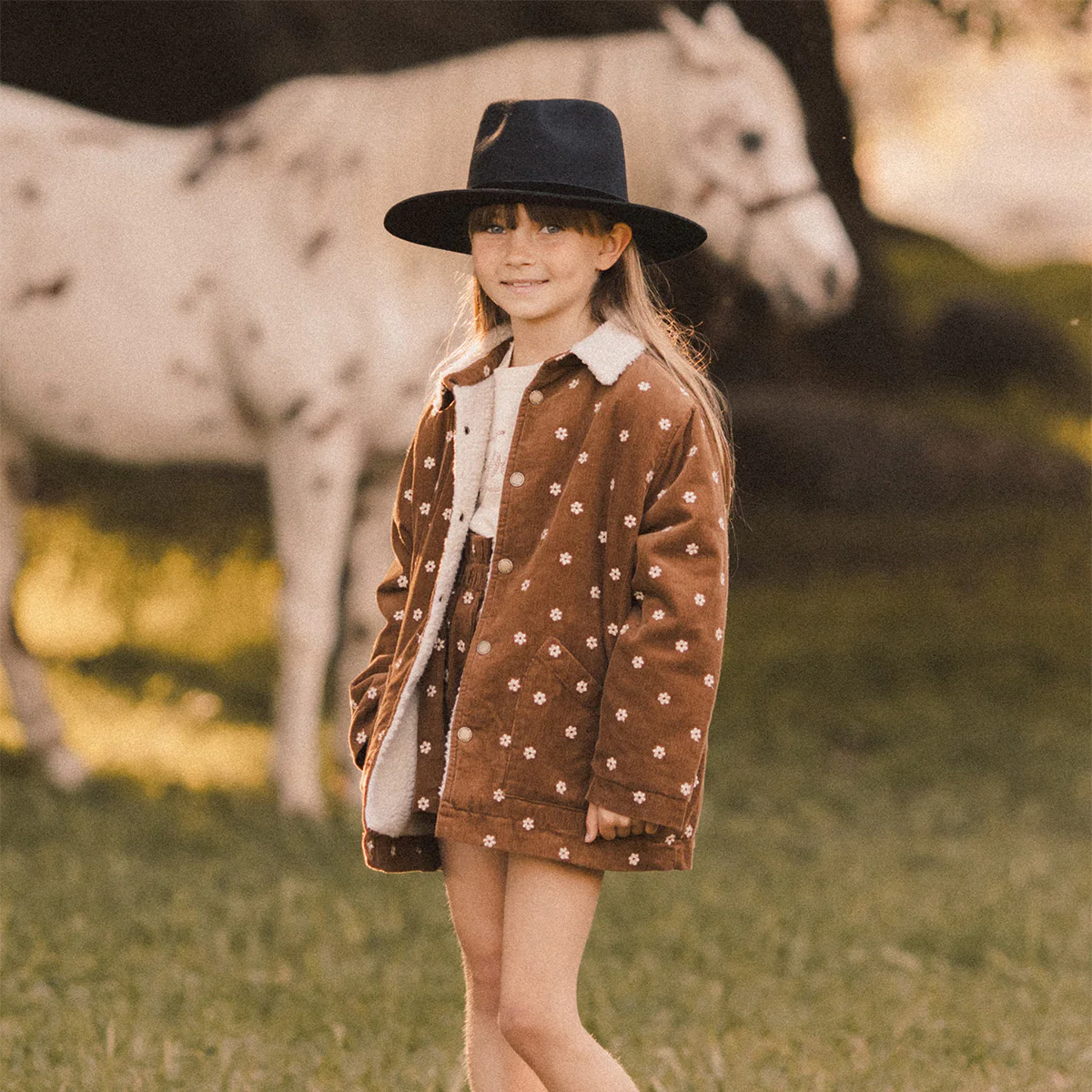 Rylee + Cru - chore coat floral embroidery - saddle brown - Afbeelding 3