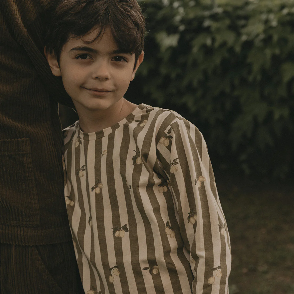 Jersey t-shirt stripe Prune - Afbeelding 3