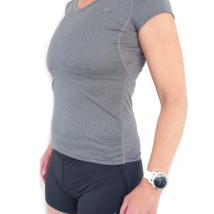 Dames sport T-shirt grijs gemeleerd M-XL