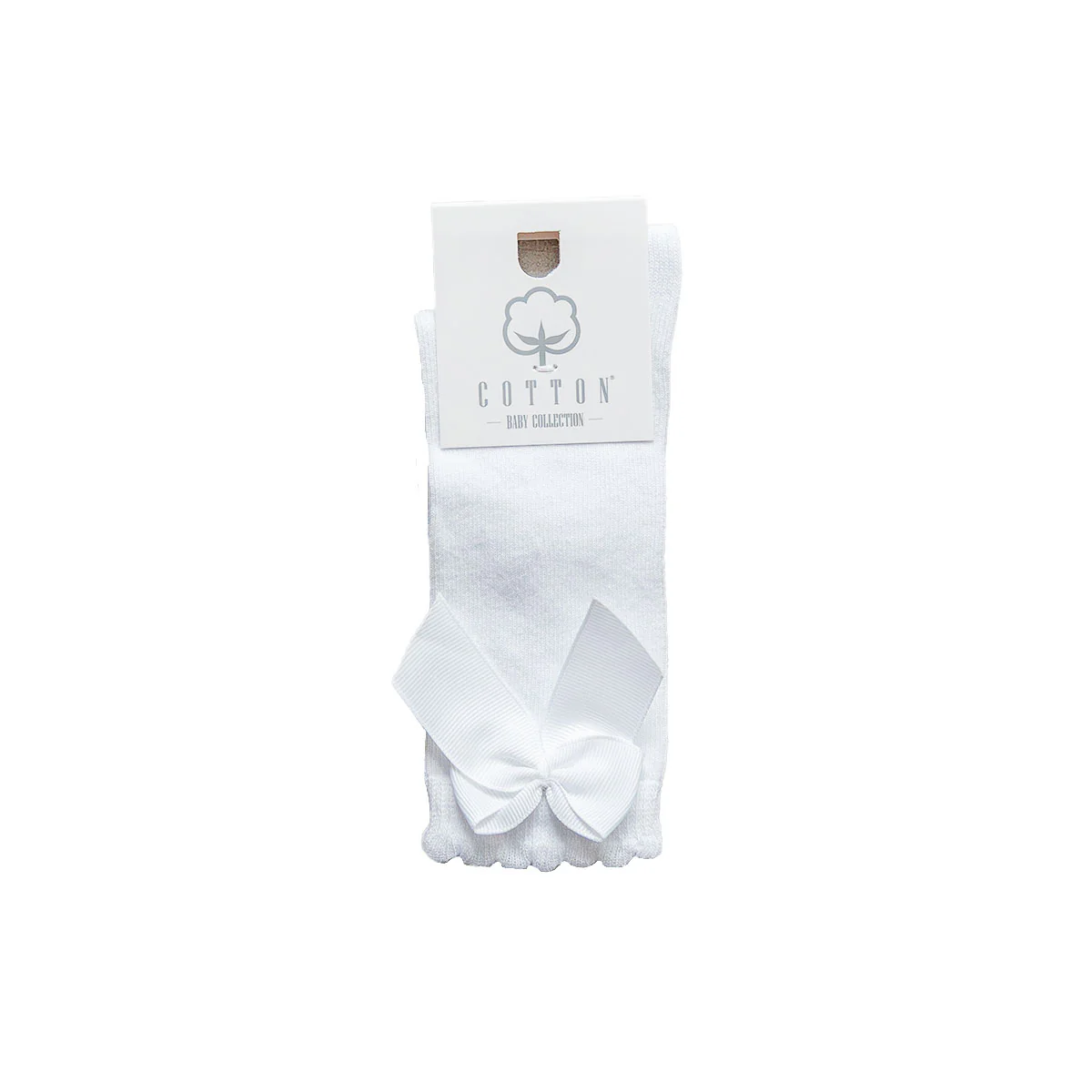 Kniekousen met strik - wit - Afbeelding 5