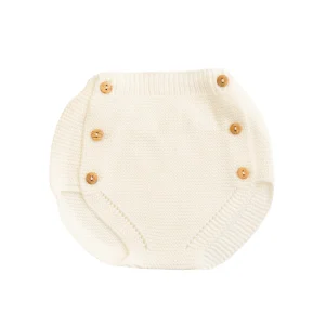 Gebreide baby bloomer - parel