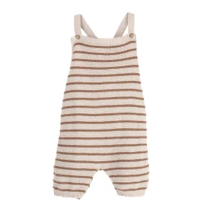 Popelin - knitted dungarees - brown stripe